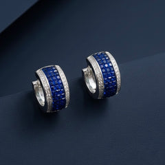 Blue mist silver earrings