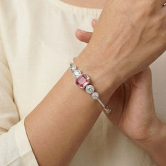 Ruby crown silver kada for women