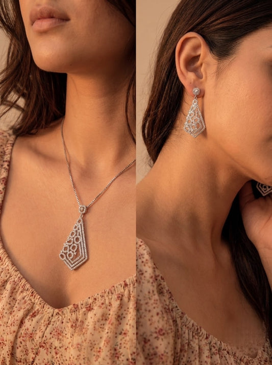 Vamika silver pendant set for women