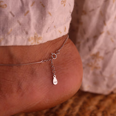Dazzle Drop Stone Silver Payal for Women