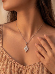 Twinkling grace silver pendant set for women
