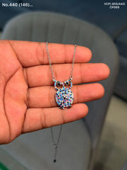 Owlstone silver chain pendant