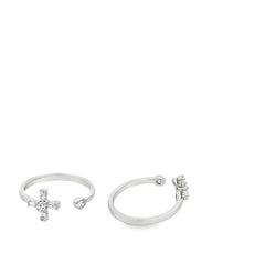 Galaxy charms silver toe rings for women