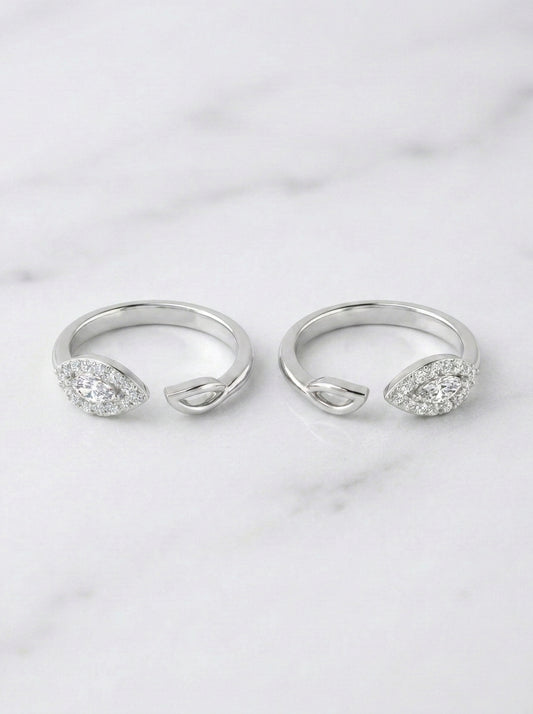 Dreamy shine silver toerings for women