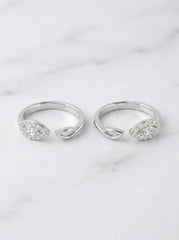 Dreamy shine silver toerings for women