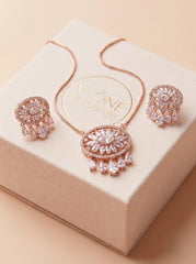 Elegant bloom silver pendant set for women