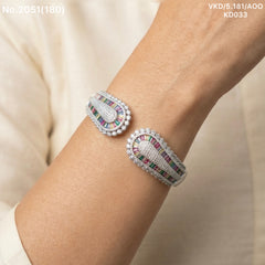 Multi shine spark silver kada for women