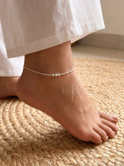 Sparkle ball silver Payal for women