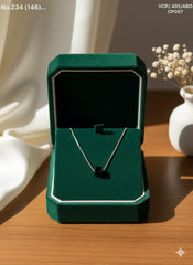 Black aura silver chain pendant