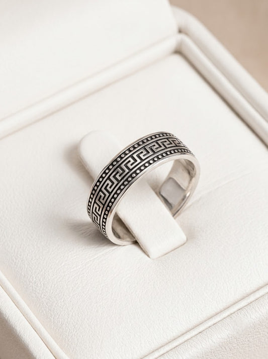 Silver rhythm men’s ring