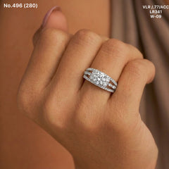 Diamond shine silver ring for women