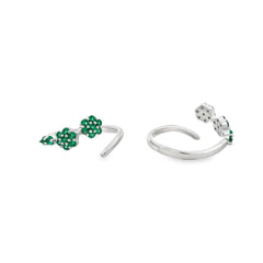 Olive bloom silver toe rings for women