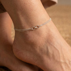 Dual Layered Infinity Charm Payal with Evil Eye