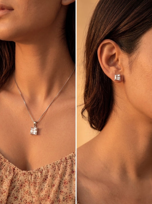 Aadhya silver pendant set for women