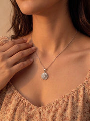 Elunara spark silver pendant set for women