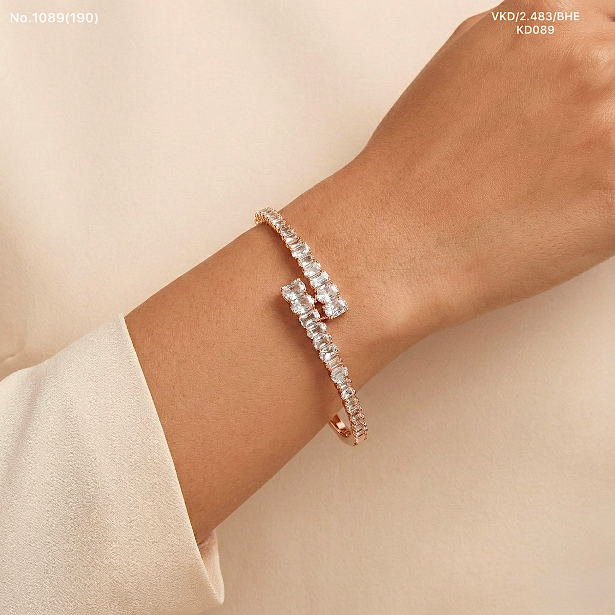 Silver crown kada for women