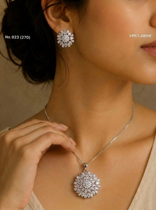 Elara silver pendant set for women