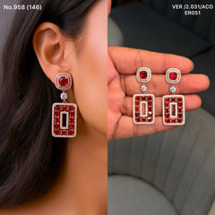 Scarlet shine silver earrings