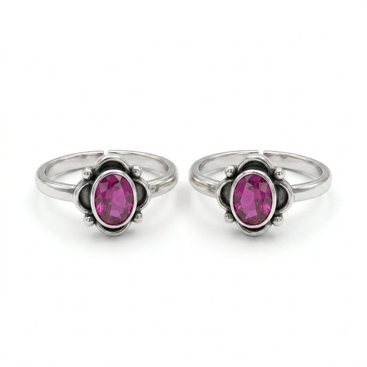 Cherry glow silver toerings for women
