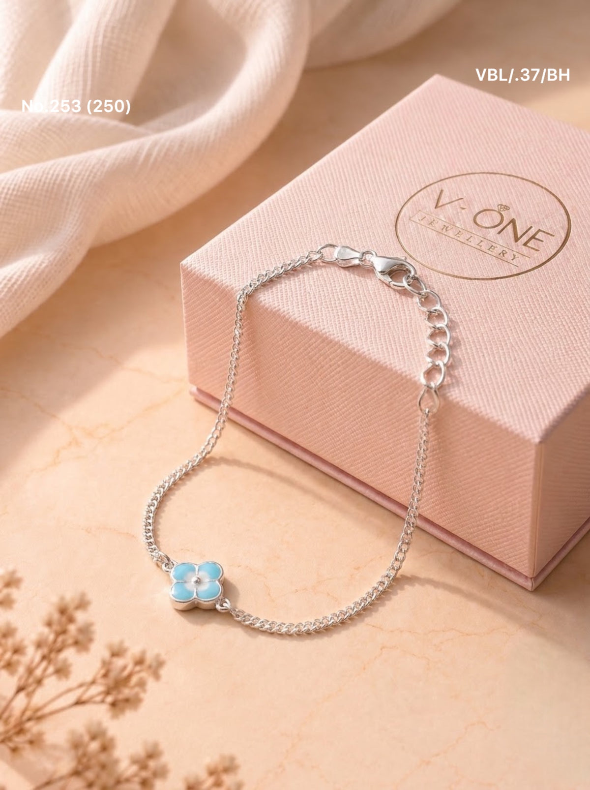 Floral Elegance Kids Silver Bracelet