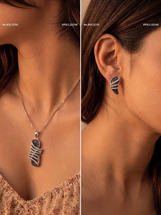 Alina spark silver pendant set for women