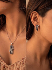 Alina spark silver pendant set for women