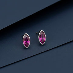 Regal violet drop silver stud
