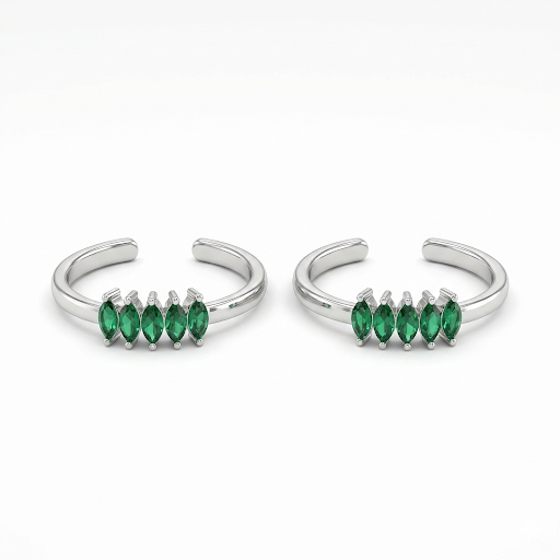 Meadow drops silver toerings for women