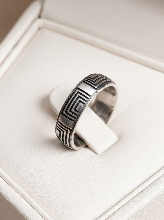 Silver stride men’s ring