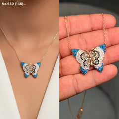 Fluttering grace silver chain pendant