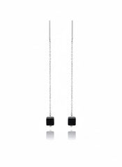 Black mystic silver earrings for women