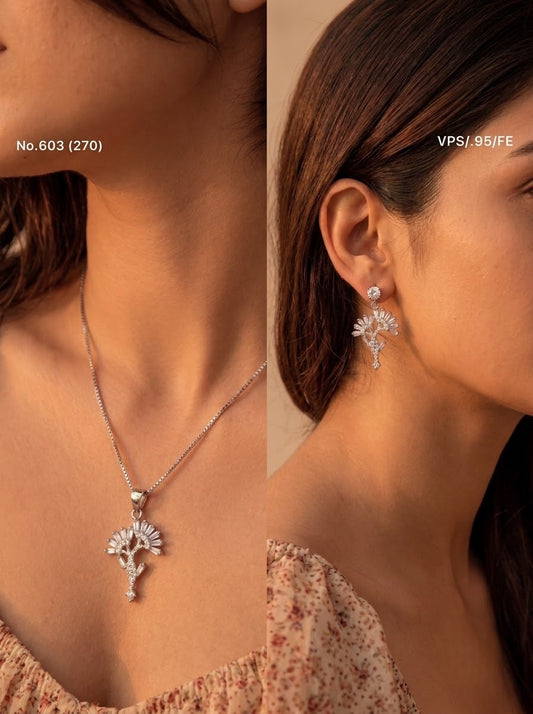 Auravine silver pendant set for women