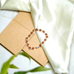 Silver Hexagon Rudraksha Bracelet