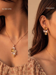 Pearl grace silver pendant set for women