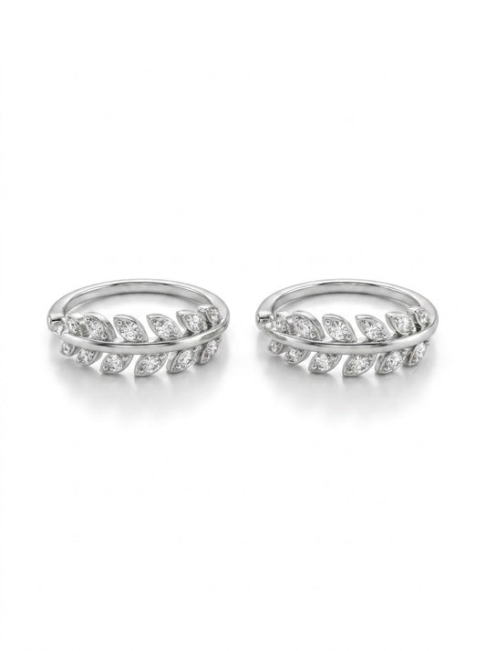 Riyana silver leaf toerings for women