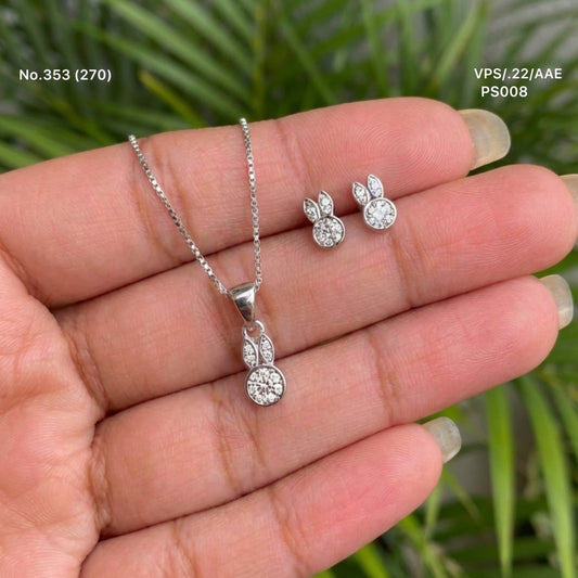 Dazzling dew silver pendant set for women