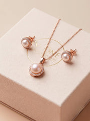 Pearluxe silver pendant set for women