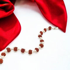 Silver Capping Rudraksha Bracelet