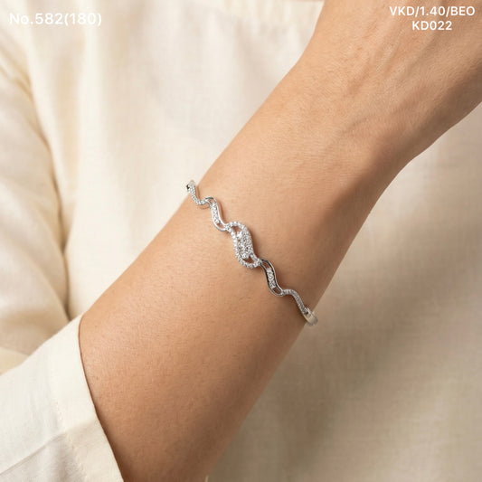 Celestial silver kada for women