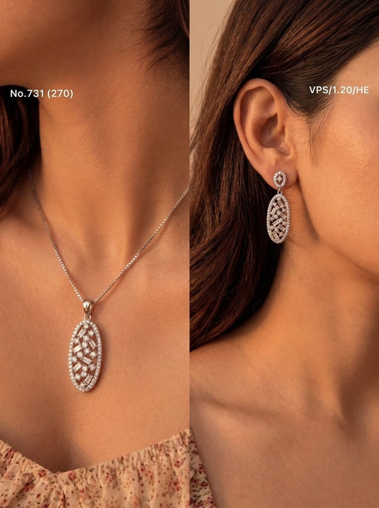 Moonique silver pendant set for women