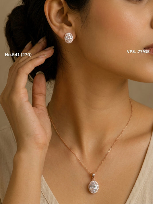 Moon spark shine silver pendant set for women