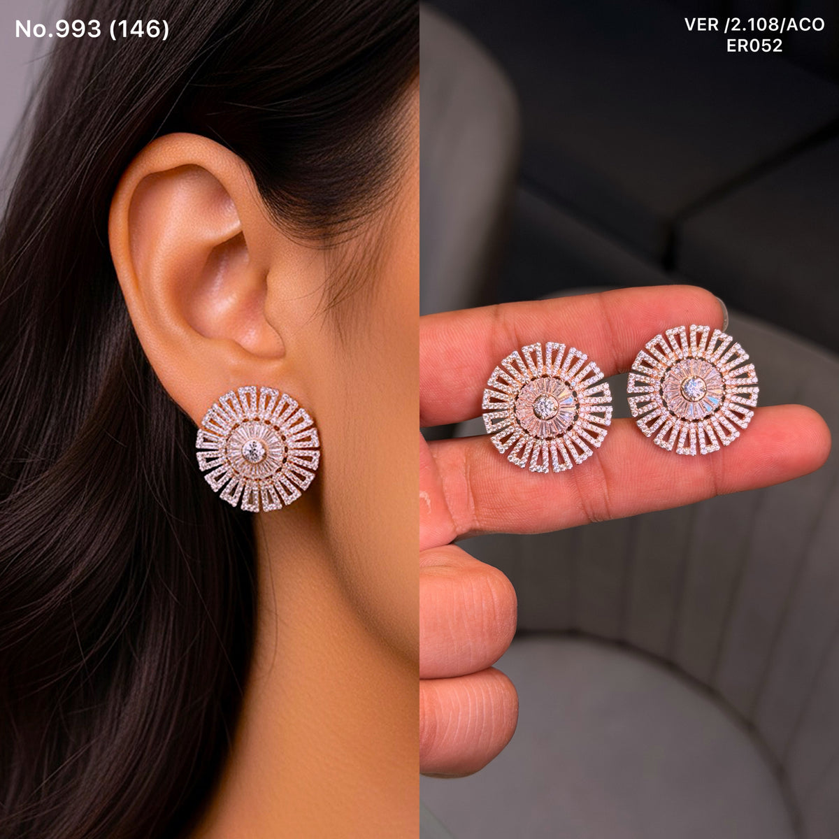 Crown glow silver earrings