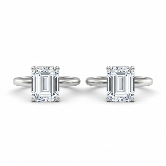 Crystal aura silver toerings