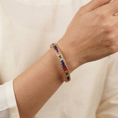Multi shine silver kada for women