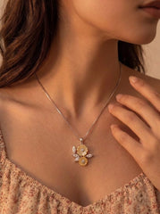 Bloom jewel silver pendant set for women