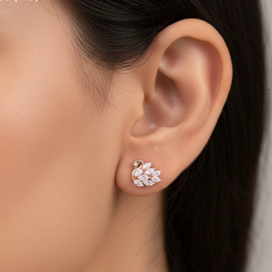 Swan lake silver stud