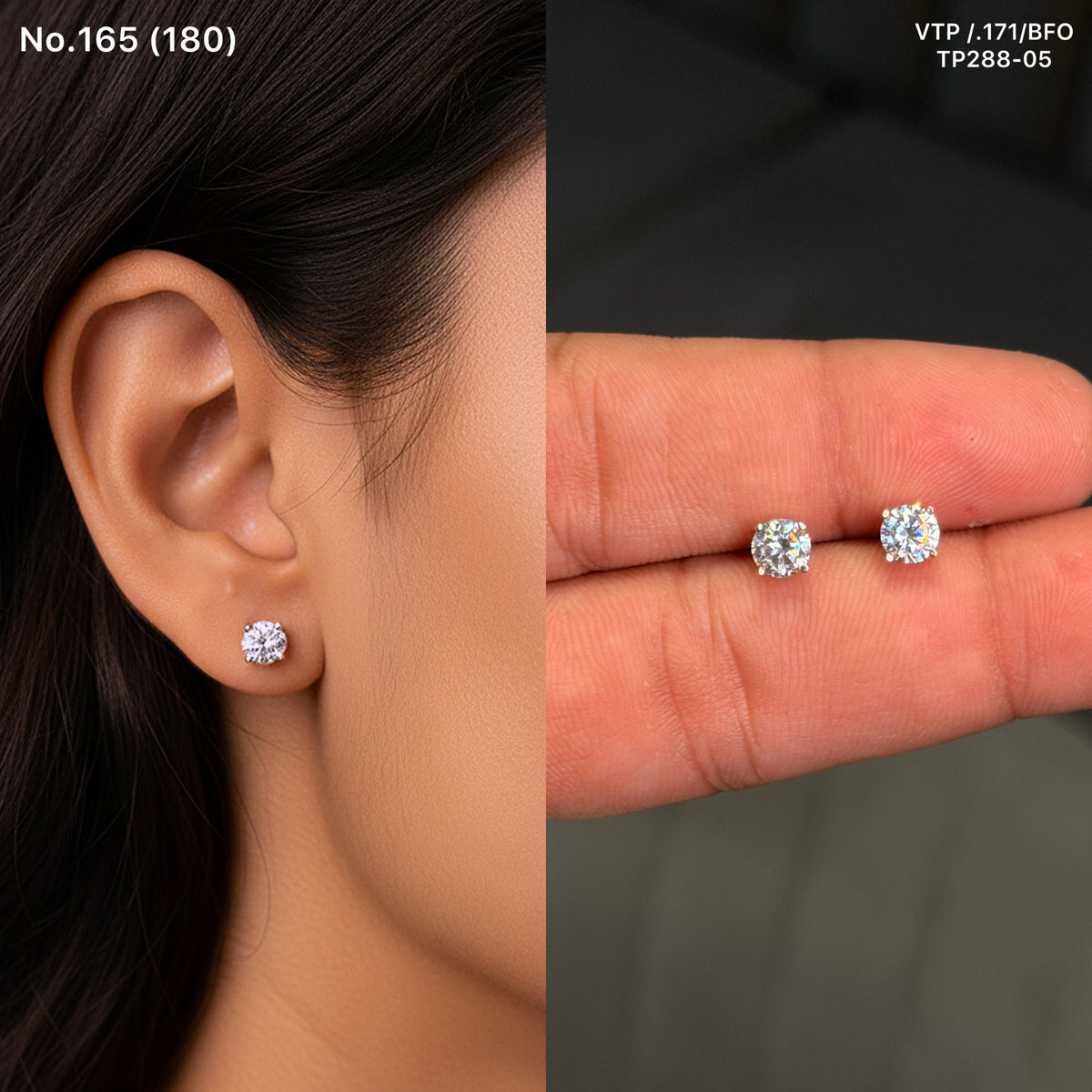 Micro shine silver stud