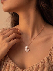 Simple elegance silver pendant set for women