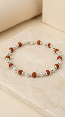 Silver Moti Rudraksha Bracelet
