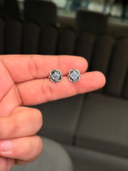 Quad oxidised silver stud